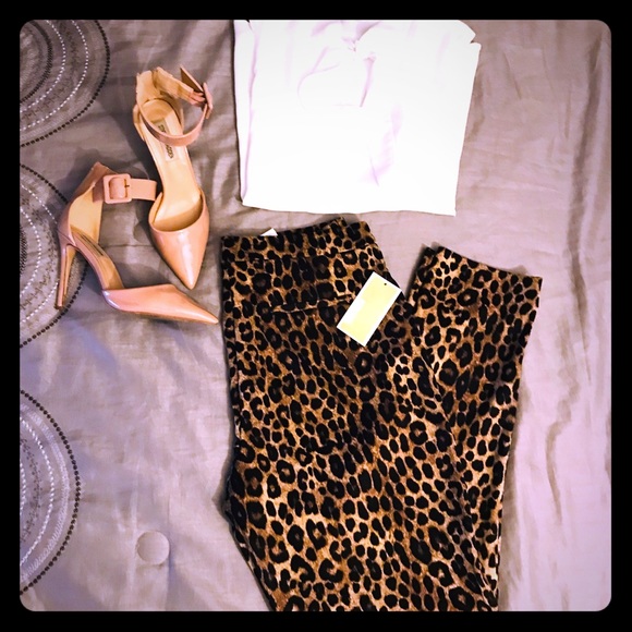 MICHAEL Michael Kors Leopard Print Pull On Pants - Picture 2 of 8